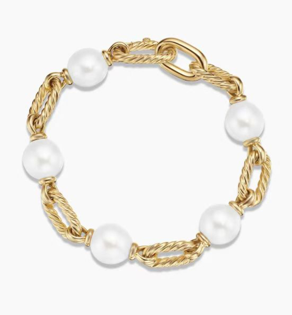 David Yurman Gold Madison Pearl Bracelet